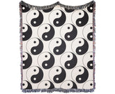 Yin Yang woven throw blanket in classic black and white